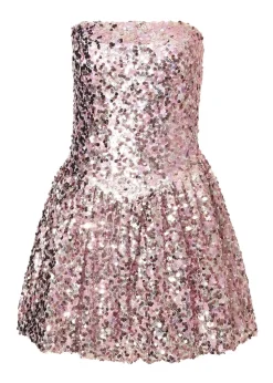 Quiz Lilac Sequin Puff Ball Mini Dress