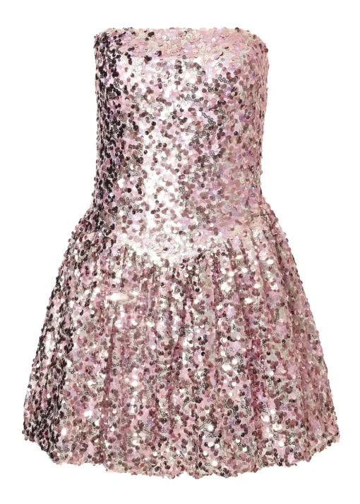Quiz Lilac Sequin Puff Ball Mini Dress