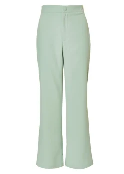 Quiz Mint Petite Woven Flared Trousers