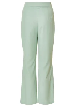 Quiz Mint Petite Woven Flared Trousers