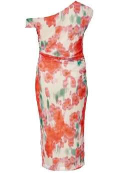 Quiz Multi Curve Floral Smudge Midaxi Dress