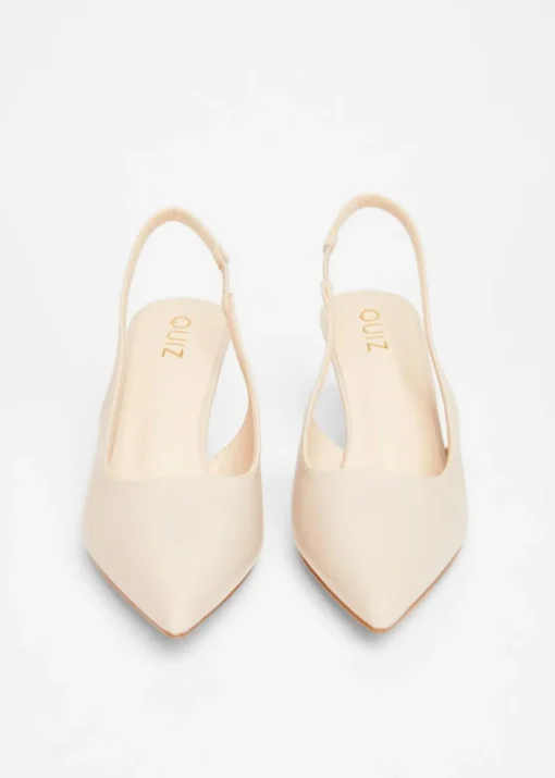 Quiz Natural Slingback Low Court Heels