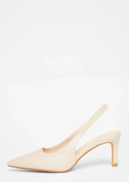 Quiz Natural Slingback Low Court Heels