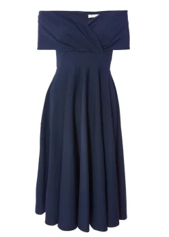 Quiz Navy Bardot Midi Dress