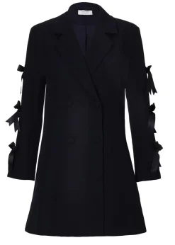 Quiz Navy Bow Sleeve Blazer Dress