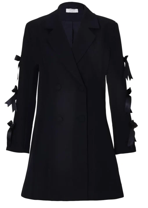 Quiz Navy Bow Sleeve Blazer Dress