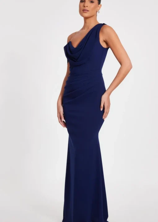 Quiz Navy Drop Sleeve Maxi Dress