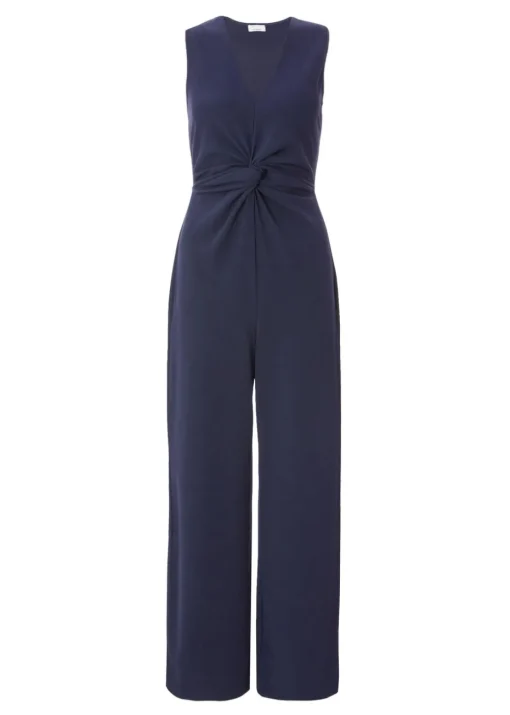 Quiz Navy Gathered Front Jumpsuit
