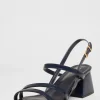 Quiz Navy Slingback Low Block Heels