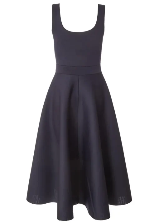 Quiz Navy Square Neckline Skater Dress