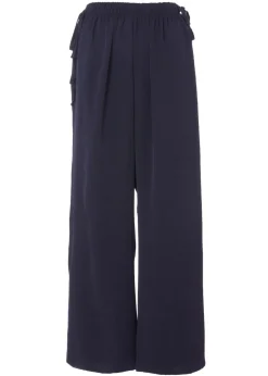 Quiz Navy Tie Waist Palazzo Trousers