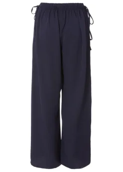 Quiz Navy Tie Waist Palazzo Trousers