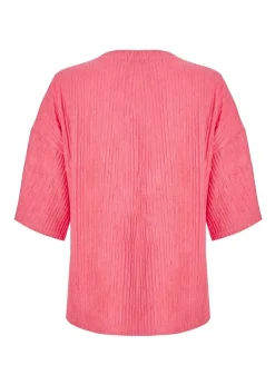 Quiz Orange Textured T-Shirt