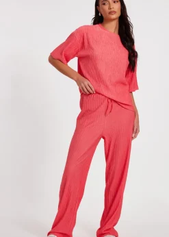 Quiz Orange Textured T-Shirt