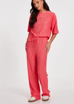 Quiz Orange Textured T-Shirt