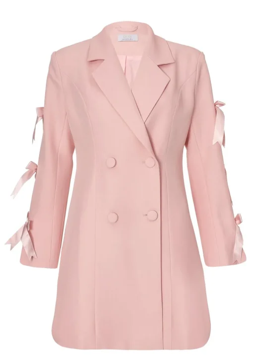 Quiz Pink Bow Sleeve Blazer Dress
