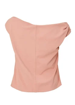 Quiz Pink Curve Drape Neck Top