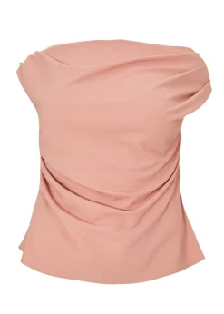 Quiz Pink Curve Drape Neck Top