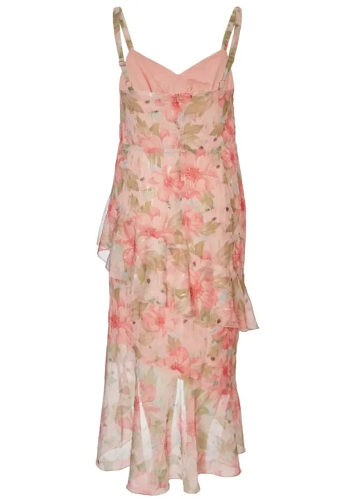 Quiz Pink Curve Floral Maxi Dress