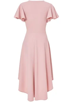 Quiz Pink Dip Hem Midi Dress