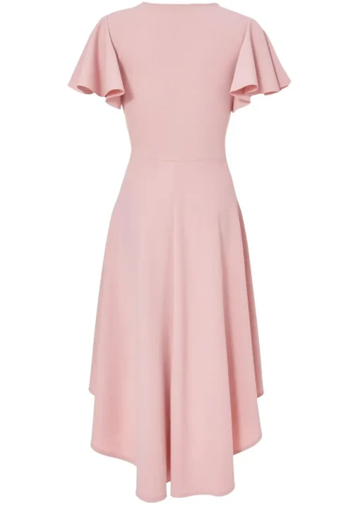 Quiz Pink Dip Hem Midi Dress