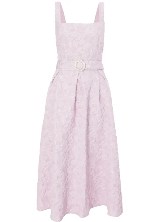 Quiz Pink Jacquard Midi Dress