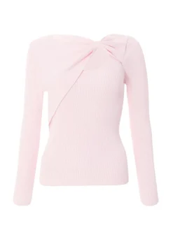 Quiz Pink Knitted Bow Detail Top