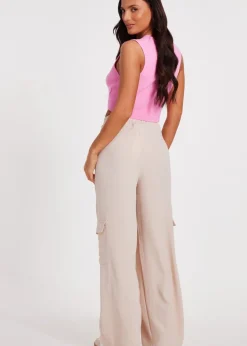 Quiz Pink Knitted Button Front Waistcoat