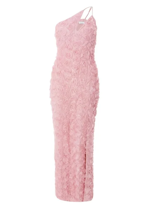 Quiz Pink One Shoulder Floral Maxi Dress