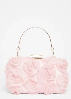 Quiz Pink Organza Rose Box Bag