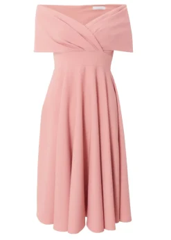 Quiz Pink Petite Bardot Midi Dress