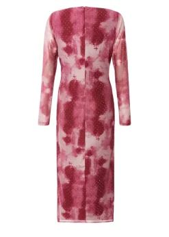Quiz Pink Petite Marble Print Midaxi Dress