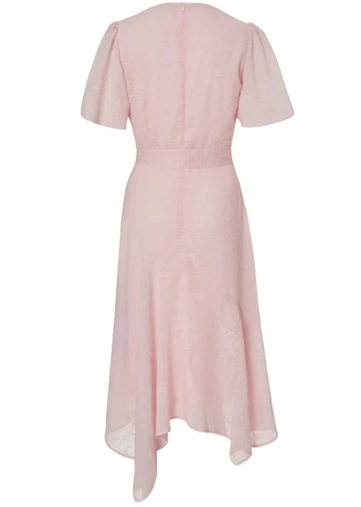 Quiz Pink Petite Textured Chiffon Midi Dress