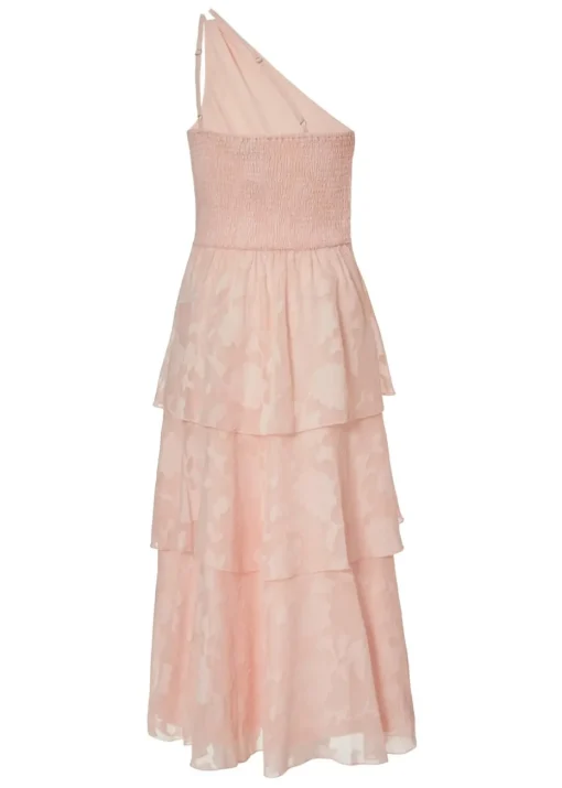 Quiz Pink Petite Tiered Maxi Dress