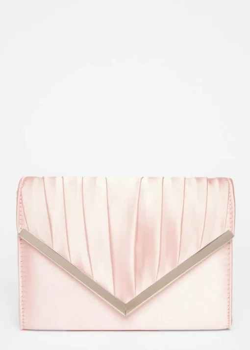 Quiz Pink Pleated Clutch Bag
