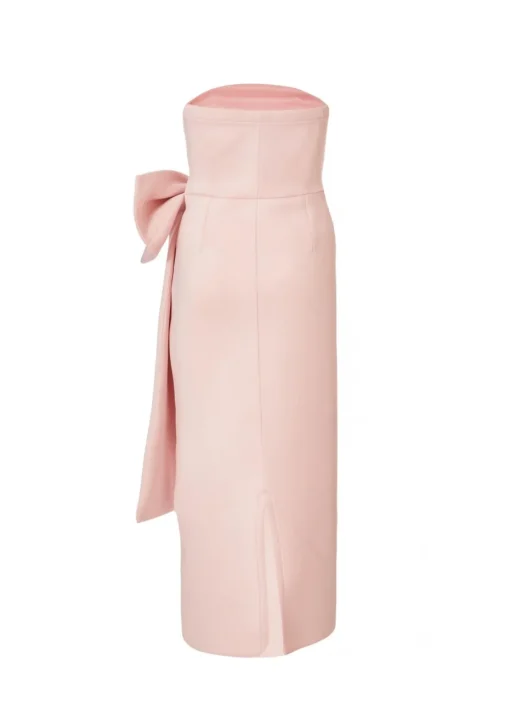 Quiz Pink Strapless Bow Midaxi Dress