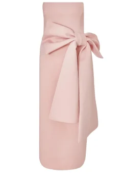 Quiz Pink Strapless Bow Midaxi Dress