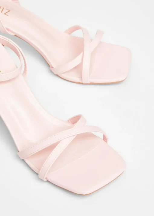 Quiz Pink Strappy Flared Heels