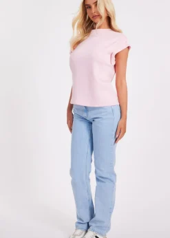 Quiz Pink Stud Detail Top