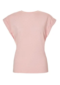 Quiz Pink Stud Detail Top