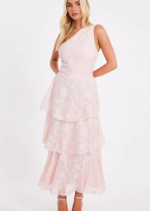 Quiz Pink Tiered Maxi Dress
