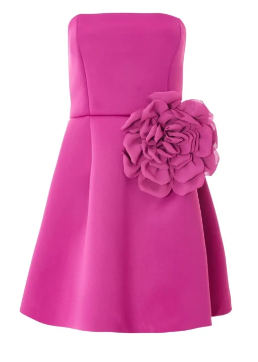 Quiz Purple Strapless Mini Dress