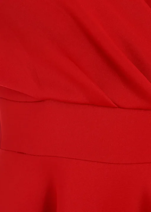 Quiz Red Bardot Skater Midi Dress