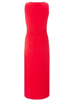 Quiz Red Buckle Detail Midaxi Dress