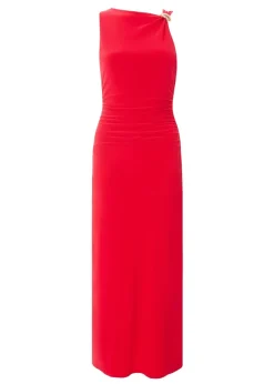 Quiz Red Buckle Detail Midaxi Dress