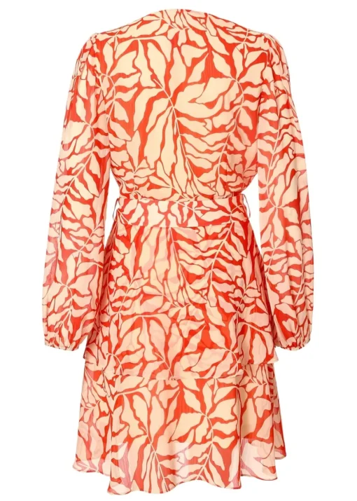 Quiz Red Chiffon Floral Skater Dress