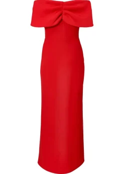 Quiz Red Petite Bardot Front Wrap Maxi Dress