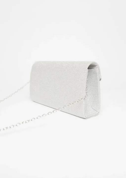 Quiz Silver Thin Clutch Bag