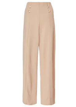 Quiz Stone Button Detail Palazzo Trousers
