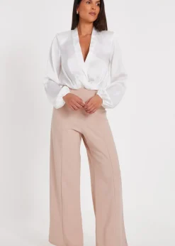 Quiz Stone Button Detail Palazzo Trousers